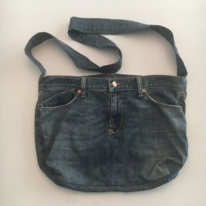 Vintage Denim Tote Cross Body Bag